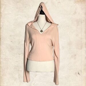 Pink Hooded Long Sleeve Top